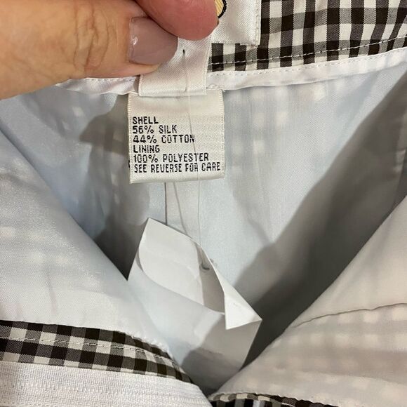 NWT Talbots Brown/White Gingham Ankle Pants - Picture 9 of 9